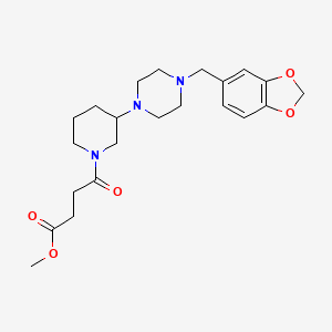 molecular formula C22H31N3O5 B6061304 methyl 4-{3-[4-(1,3-benzodioxol-5-ylmethyl)-1-piperazinyl]-1-piperidinyl}-4-oxobutanoate 