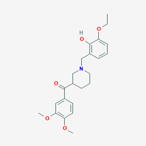 molecular formula C23H29NO5 B6061307 (3,4-dimethoxyphenyl)[1-(3-ethoxy-2-hydroxybenzyl)-3-piperidinyl]methanone 