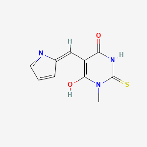 molecular formula C10H9N3O2S B6061316 1-methyl-5-(1H-pyrrol-2-ylmethylene)-2-thioxodihydro-4,6(1H,5H)-pyrimidinedione 