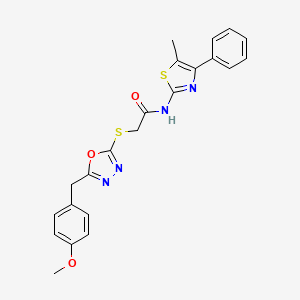 2-{[5-(4-methoxybenzyl)-1,3,4-oxadiazol-2-yl]thio}-N-(5-methyl-4-phenyl-1,3-thiazol-2-yl)acetamide