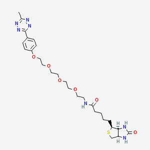 molecular formula C27H39N7O6S B606141 N-(2-(2-(2-(2-(4-(6-Methyl-1,2,4,5-tetrazin-3-yl)phenoxy)ethoxy)ethoxy)ethoxy)ethyl)-5-((3aR,4R,6aS)-2-oxohexahydro-1H-thieno[3,4-d]imidazol-4-yl)pentanamide CAS No. 1835759-81-3