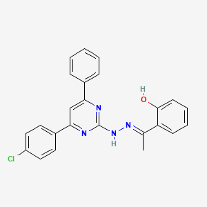 molecular formula C24H19ClN4O B6061411 1-(2-hydroxyphenyl)ethanone [4-(4-chlorophenyl)-6-phenyl-2-pyrimidinyl]hydrazone 
