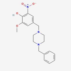 molecular formula C19H23N3O4 B6061427 4-[(4-benzyl-1-piperazinyl)methyl]-2-methoxy-6-nitrophenol 