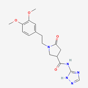 molecular formula C17H21N5O4 B6061447 1-[2-(3,4-dimethoxyphenyl)ethyl]-5-oxo-N-1H-1,2,4-triazol-3-yl-3-pyrrolidinecarboxamide 