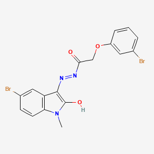 molecular formula C17H13Br2N3O3 B6061458 N'-(5-bromo-1-methyl-2-oxo-1,2-dihydro-3H-indol-3-ylidene)-2-(3-bromophenoxy)acetohydrazide 