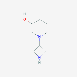 molecular formula C8H16N2O B060615 1-(Azetidin-3-yl)piperidin-3-ol CAS No. 178312-52-2