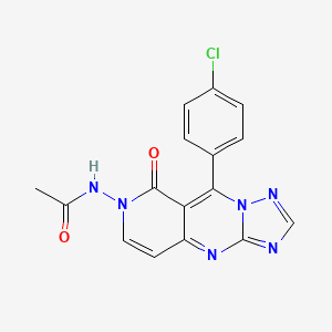 molecular formula C16H11ClN6O2 B6061501 N-[9-(4-chlorophenyl)-8-oxopyrido[4,3-d][1,2,4]triazolo[1,5-a]pyrimidin-7(8H)-yl]acetamide 
