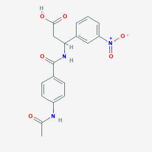 molecular formula C18H17N3O6 B6061512 3-{[4-(acetylamino)benzoyl]amino}-3-(3-nitrophenyl)propanoic acid 