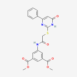 molecular formula C22H19N3O6S B6061544 dimethyl 5-({[(6-oxo-4-phenyl-1,6-dihydro-2-pyrimidinyl)thio]acetyl}amino)isophthalate 