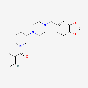 molecular formula C22H31N3O3 B6061545 1-(1,3-benzodioxol-5-ylmethyl)-4-{1-[(2E)-2-methyl-2-butenoyl]-3-piperidinyl}piperazine 