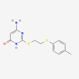 molecular formula C13H15N3OS2 B6061547 6-amino-2-({2-[(4-methylphenyl)thio]ethyl}thio)-4-pyrimidinol 