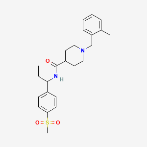 molecular formula C24H32N2O3S B6061567 1-(2-methylbenzyl)-N-{1-[4-(methylsulfonyl)phenyl]propyl}-4-piperidinecarboxamide 