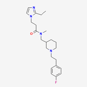 molecular formula C23H33FN4O B6061593 3-(2-ethyl-1H-imidazol-1-yl)-N-({1-[2-(4-fluorophenyl)ethyl]-3-piperidinyl}methyl)-N-methylpropanamide 