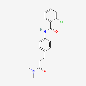 molecular formula C18H19ClN2O2 B6061619 2-chloro-N-{4-[3-(dimethylamino)-3-oxopropyl]phenyl}benzamide 