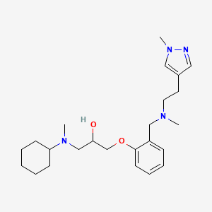 molecular formula C24H38N4O2 B6061637 1-[cyclohexyl(methyl)amino]-3-[2-({methyl[2-(1-methyl-1H-pyrazol-4-yl)ethyl]amino}methyl)phenoxy]-2-propanol 