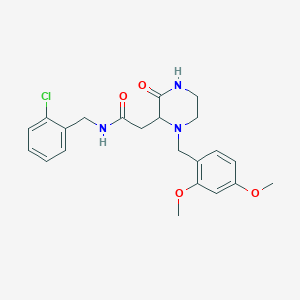 molecular formula C22H26ClN3O4 B6061645 N-(2-chlorobenzyl)-2-[1-(2,4-dimethoxybenzyl)-3-oxo-2-piperazinyl]acetamide 