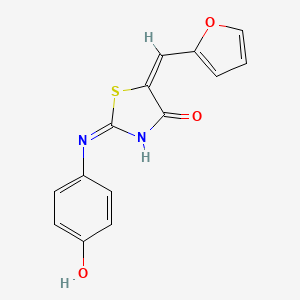 molecular formula C14H10N2O3S B6061646 5-(2-furylmethylene)-2-[(4-hydroxyphenyl)imino]-1,3-thiazolidin-4-one 
