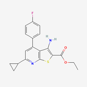molecular formula C19H17FN2O2S B6061657 ethyl 3-amino-6-cyclopropyl-4-(4-fluorophenyl)thieno[2,3-b]pyridine-2-carboxylate 