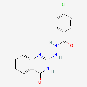 molecular formula C15H11ClN4O2 B6061665 4-chloro-N'-(4-oxo-3,4-dihydro-2-quinazolinyl)benzohydrazide 
