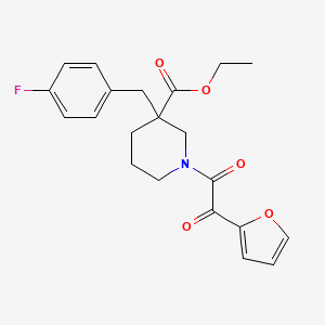 molecular formula C21H22FNO5 B6061678 ethyl 3-(4-fluorobenzyl)-1-[2-furyl(oxo)acetyl]-3-piperidinecarboxylate 
