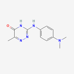 molecular formula C12H15N5O B6061681 3-{[4-(dimethylamino)phenyl]amino}-6-methyl-1,2,4-triazin-5(4H)-one 