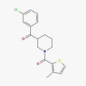 molecular formula C18H18ClNO2S B6061692 (3-chlorophenyl){1-[(3-methyl-2-thienyl)carbonyl]-3-piperidinyl}methanone 