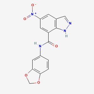 molecular formula C15H10N4O5 B6061697 N-1,3-benzodioxol-5-yl-5-nitro-1H-indazole-7-carboxamide 
