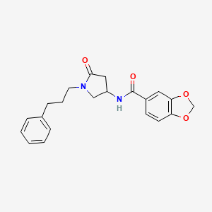 N-[5-oxo-1-(3-phenylpropyl)-3-pyrrolidinyl]-1,3-benzodioxole-5-carboxamide