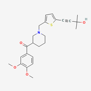 molecular formula C24H29NO4S B6061728 (3,4-dimethoxyphenyl)(1-{[5-(3-hydroxy-3-methyl-1-butyn-1-yl)-2-thienyl]methyl}-3-piperidinyl)methanone 