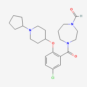 molecular formula C23H32ClN3O3 B6061735 4-{5-chloro-2-[(1-cyclopentyl-4-piperidinyl)oxy]benzoyl}-1,4-diazepane-1-carbaldehyde 