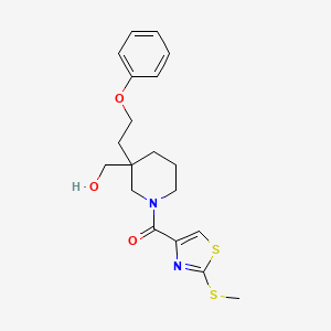 molecular formula C19H24N2O3S2 B6061741 [1-{[2-(methylthio)-1,3-thiazol-4-yl]carbonyl}-3-(2-phenoxyethyl)-3-piperidinyl]methanol 
