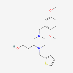 molecular formula C20H28N2O3S B6061752 2-[4-(2,5-dimethoxybenzyl)-1-(2-thienylmethyl)-2-piperazinyl]ethanol 