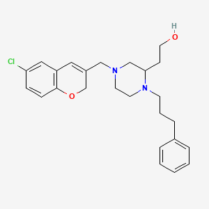 molecular formula C25H31ClN2O2 B6061762 2-[4-[(6-chloro-2H-chromen-3-yl)methyl]-1-(3-phenylpropyl)-2-piperazinyl]ethanol 