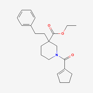 ethyl 1-(1-cyclopenten-1-ylcarbonyl)-3-(2-phenylethyl)-3-piperidinecarboxylate