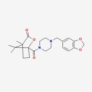 1-{[4-(1,3-benzodioxol-5-ylmethyl)-1-piperazinyl]carbonyl}-4,7,7-trimethyl-2-oxabicyclo[2.2.1]heptan-3-one