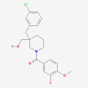 molecular formula C21H23ClFNO3 B6061854 [3-(3-chlorobenzyl)-1-(3-fluoro-4-methoxybenzoyl)-3-piperidinyl]methanol 
