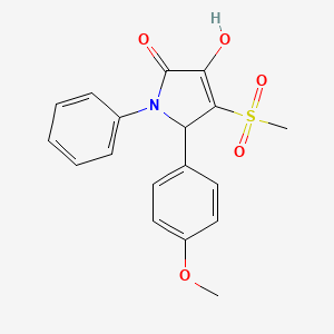 molecular formula C18H17NO5S B6061862 3-hydroxy-5-(4-methoxyphenyl)-4-(methylsulfonyl)-1-phenyl-1,5-dihydro-2H-pyrrol-2-one 