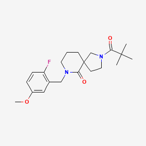 molecular formula C21H29FN2O3 B6061867 2-(2,2-dimethylpropanoyl)-7-(2-fluoro-5-methoxybenzyl)-2,7-diazaspiro[4.5]decan-6-one 