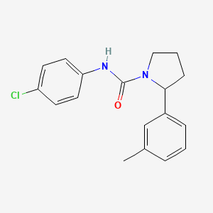 molecular formula C18H19ClN2O B6061873 N-(4-chlorophenyl)-2-(3-methylphenyl)-1-pyrrolidinecarboxamide 