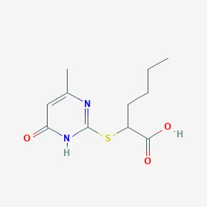 molecular formula C11H16N2O3S B6061891 2-[(4-methyl-6-oxo-1,6-dihydro-2-pyrimidinyl)thio]hexanoic acid 