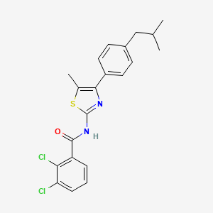 molecular formula C21H20Cl2N2OS B6061903 2,3-dichloro-N-[4-(4-isobutylphenyl)-5-methyl-1,3-thiazol-2-yl]benzamide 