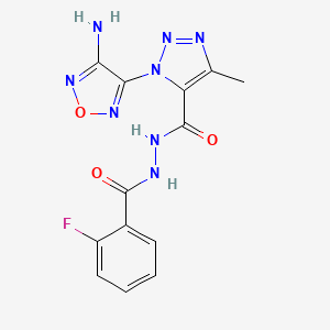 molecular formula C13H11FN8O3 B6061930 1-(4-amino-1,2,5-oxadiazol-3-yl)-N'-(2-fluorobenzoyl)-4-methyl-1H-1,2,3-triazole-5-carbohydrazide 