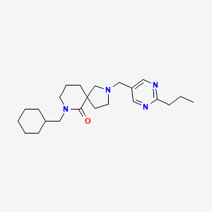 molecular formula C23H36N4O B6061936 7-(cyclohexylmethyl)-2-[(2-propyl-5-pyrimidinyl)methyl]-2,7-diazaspiro[4.5]decan-6-one 