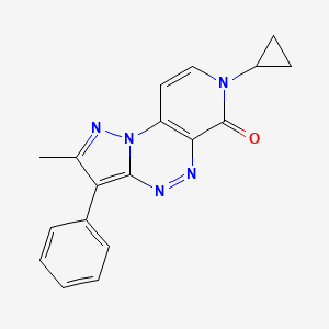 molecular formula C18H15N5O B6061948 7-cyclopropyl-2-methyl-3-phenylpyrazolo[5,1-c]pyrido[4,3-e][1,2,4]triazin-6(7H)-one 