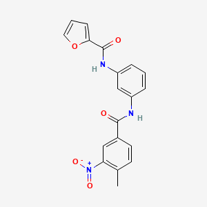 molecular formula C19H15N3O5 B6061958 N-{3-[(4-methyl-3-nitrobenzoyl)amino]phenyl}-2-furamide 