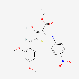 molecular formula C22H20N2O7S B6061997 ethyl 5-(2,4-dimethoxybenzylidene)-2-[(4-nitrophenyl)amino]-4-oxo-4,5-dihydro-3-thiophenecarboxylate 