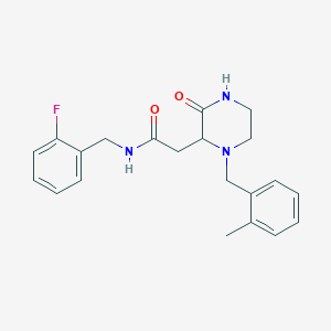 molecular formula C21H24FN3O2 B6062004 N-(2-fluorobenzyl)-2-[1-(2-methylbenzyl)-3-oxo-2-piperazinyl]acetamide 