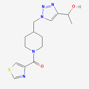 molecular formula C14H19N5O2S B6062017 1-(1-{[1-(1,3-thiazol-4-ylcarbonyl)-4-piperidinyl]methyl}-1H-1,2,3-triazol-4-yl)ethanol 