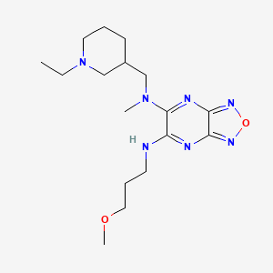 molecular formula C17H29N7O2 B6062048 N-[(1-ethyl-3-piperidinyl)methyl]-N'-(3-methoxypropyl)-N-methyl[1,2,5]oxadiazolo[3,4-b]pyrazine-5,6-diamine 
