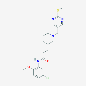 molecular formula C21H27ClN4O2S B6062053 N-(5-chloro-2-methoxyphenyl)-3-(1-{[2-(methylthio)-5-pyrimidinyl]methyl}-3-piperidinyl)propanamide 